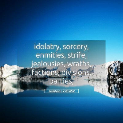Picture 05 - Galatians 5:20 ASV - idolatry, sorcery, enmities, strife, jealousies, - Bible Verse Picture