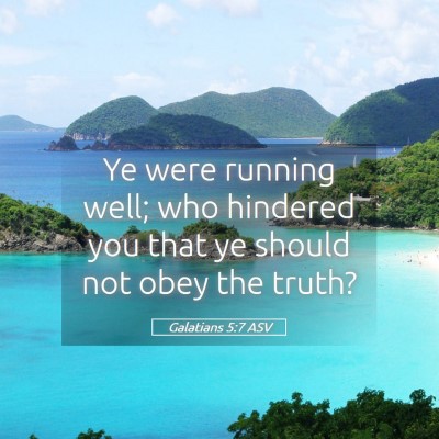 Picture 05 - Galatians 5:7 ASV - Ye were running well; who hindered you that ye - Bible Verse Picture