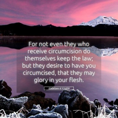 Picture 05 - Galatians 6:13 ASV - For not even they who receive circumcision do - Bible Verse Picture