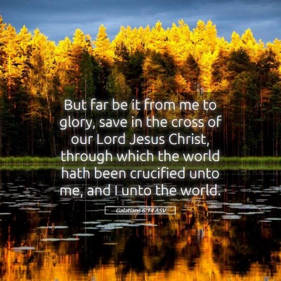 Picture 05 - Galatians 6:14 ASV - But far be it from me to glory, save in the cross - Bible Verse Picture