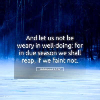 Picture 05 - Galatians 6:9 ASV - And let us not be weary in well-doing: for in due - Bible Verse Picture
