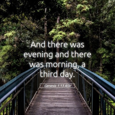 Picture 05 - Genesis 1:13 ASV - And there was evening and there was morning, a - Bible Verse Picture