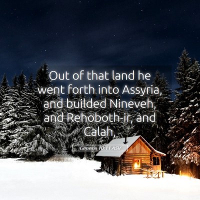 Picture 05 - Genesis 10:11 ASV - Out of that land he went forth into Assyria, and - Bible Verse Picture