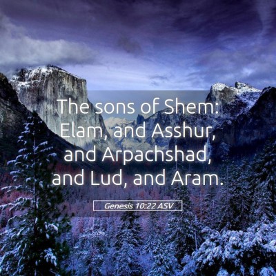 Picture 05 - Genesis 10:22 ASV - The sons of Shem: Elam, and Asshur, and - Bible Verse Picture