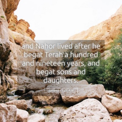 Picture 05 - Genesis 11:25 ASV - and Nahor lived after he begat Terah a hundred - Bible Verse Picture