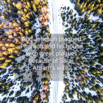 Picture 05 - Genesis 12:17 ASV - And Jehovah plagued Pharaoh and his house with - Bible Verse Picture