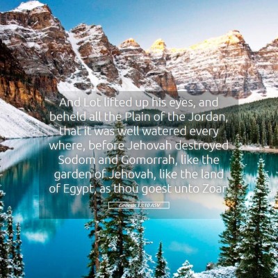 Picture 05 - Genesis 13:10 ASV - And Lot lifted up his eyes, and beheld all the - Bible Verse Picture