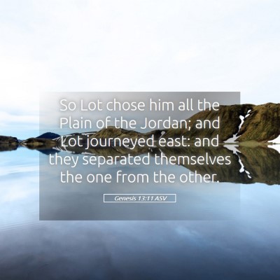 Picture 05 - Genesis 13:11 ASV - So Lot chose him all the Plain of the Jordan; and - Bible Verse Picture