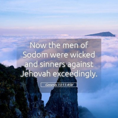 Picture 05 - Genesis 13:13 ASV - Now the men of Sodom were wicked and sinners - Bible Verse Picture
