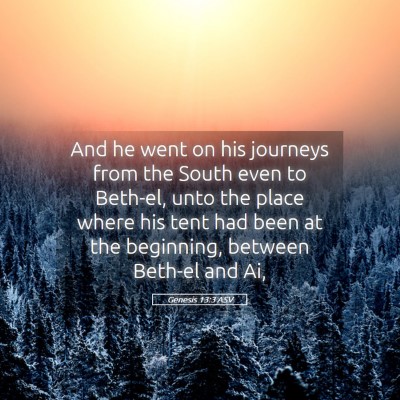 Picture 05 - Genesis 13:3 ASV - And he went on his journeys from the South even - Bible Verse Picture