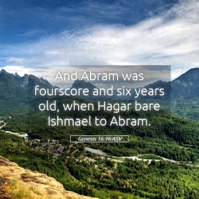 Picture 05 - Genesis 16:16 ASV - And Abram was fourscore and six years old, when - Bible Verse Picture