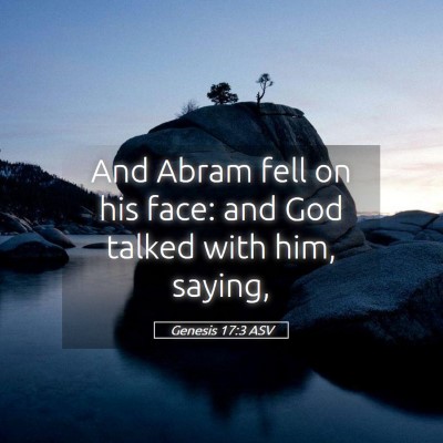 Picture 05 - Genesis 17:3 ASV - And Abram fell on his face: and God talked with - Bible Verse Picture