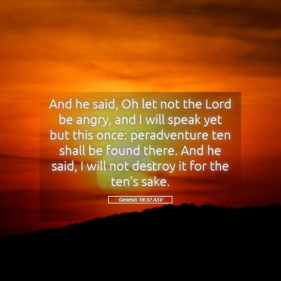 Picture 05 - Genesis 18:32 ASV - And he said, Oh let not the Lord be angry, and I - Bible Verse Picture