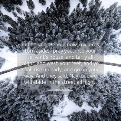 Picture 05 - Genesis 19:2 ASV - and he said, Behold now, my lords, turn aside, I - Bible Verse Picture