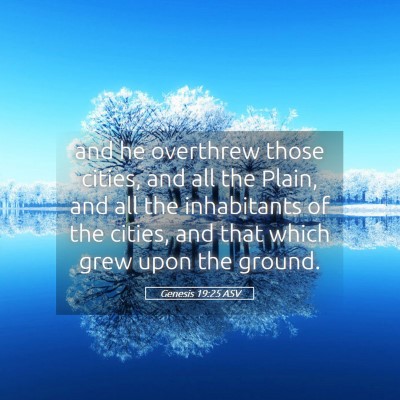 Picture 05 - Genesis 19:25 ASV - and he overthrew those cities, and all the Plain, - Bible Verse Picture