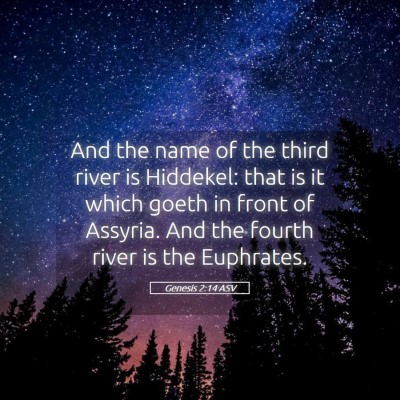 Picture 05 - Genesis 2:14 ASV - And the name of the third river is Hiddekel: that - Bible Verse Picture