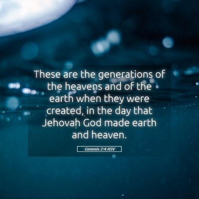 Picture 05 - Genesis 2:4 ASV - These are the generations of the heavens and of - Bible Verse Picture