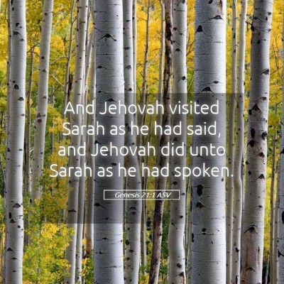 Picture 05 - Genesis 21:1 ASV - And Jehovah visited Sarah as he had said, and - Bible Verse Picture