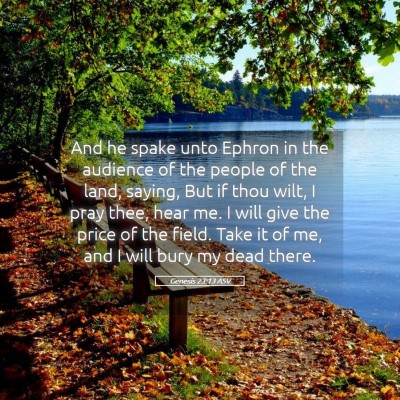 Picture 05 - Genesis 23:13 ASV - And he spake unto Ephron in the audience of the - Bible Verse Picture