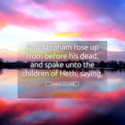 Picture 05 - Genesis 23:3 ASV - And Abraham rose up from before his dead, and - Bible Verse Picture
