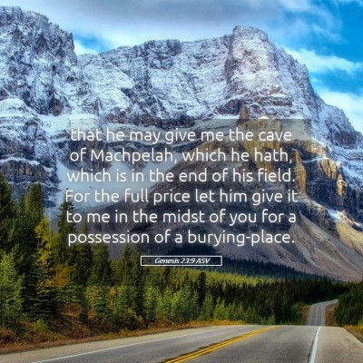 Picture 05 - Genesis 23:9 ASV - that he may give me the cave of Machpelah, which - Bible Verse Picture