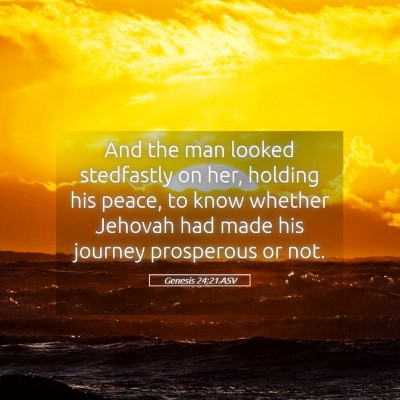 Picture 05 - Genesis 24:21 ASV - And the man looked stedfastly on her, holding his - Bible Verse Picture