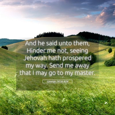 Picture 05 - Genesis 24:56 ASV - And he said unto them, Hinder me not, seeing - Bible Verse Picture