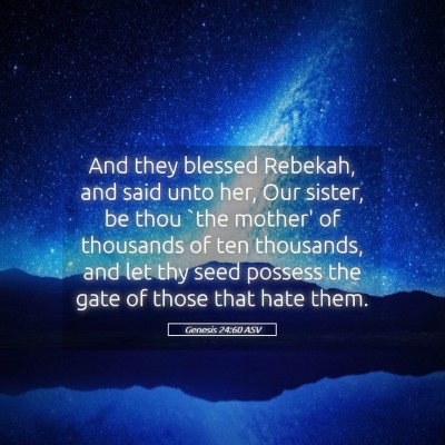 Picture 05 - Genesis 24:60 ASV - And they blessed Rebekah, and said unto her, Our - Bible Verse Picture