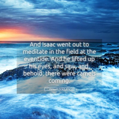 Picture 05 - Genesis 24:63 ASV - And Isaac went out to meditate in the field at - Bible Verse Picture