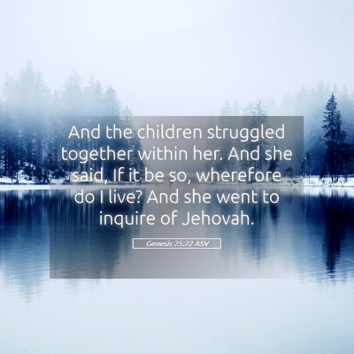Picture 05 - Genesis 25:22 ASV - And the children struggled together within her. - Bible Verse Picture