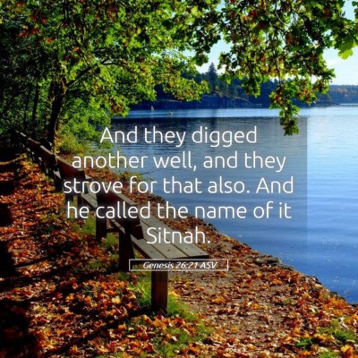 Picture 05 - Genesis 26:21 ASV - And they digged another well, and they strove for - Bible Verse Picture