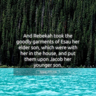Picture 05 - Genesis 27:15 ASV - And Rebekah took the goodly garments of Esau her - Bible Verse Picture