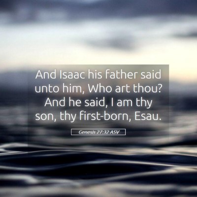 Picture 05 - Genesis 27:32 ASV - And Isaac his father said unto him, Who art thou? - Bible Verse Picture