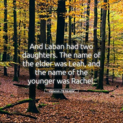 Picture 05 - Genesis 29:16 ASV - And Laban had two daughters. The name of the - Bible Verse Picture