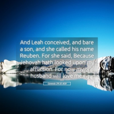 Picture 05 - Genesis 29:32 ASV - And Leah conceived, and bare a son, and she - Bible Verse Picture