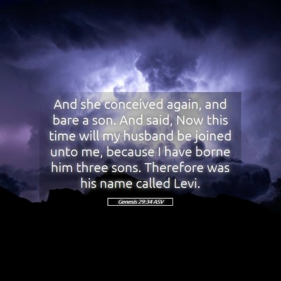 Picture 05 - Genesis 29:34 ASV - And she conceived again, and bare a son. And - Bible Verse Picture