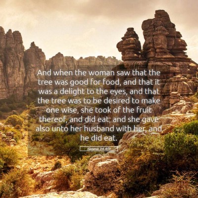 Picture 05 - Genesis 3:6 ASV - And when the woman saw that the tree was good for - Bible Verse Picture
