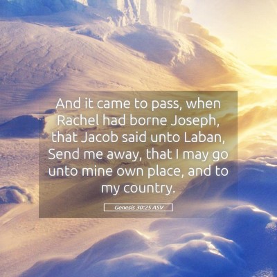 Picture 05 - Genesis 30:25 ASV - And it came to pass, when Rachel had borne - Bible Verse Picture