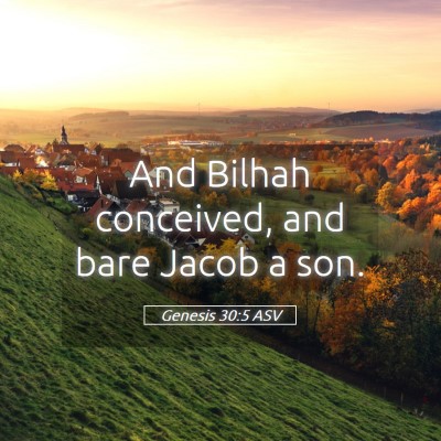 Picture 05 - Genesis 30:5 ASV - And Bilhah conceived, and bare Jacob a - Bible Verse Picture