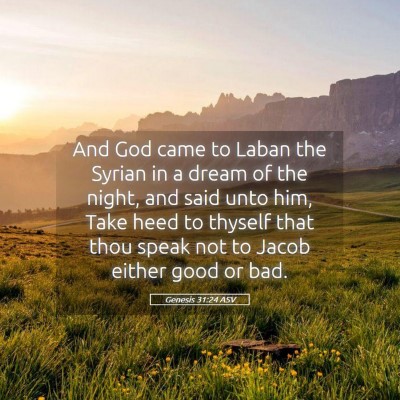 Picture 05 - Genesis 31:24 ASV - And God came to Laban the Syrian in a dream of - Bible Verse Picture