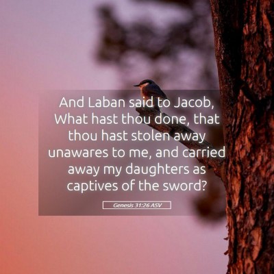 Picture 05 - Genesis 31:26 ASV - And Laban said to Jacob, What hast thou done, - Bible Verse Picture