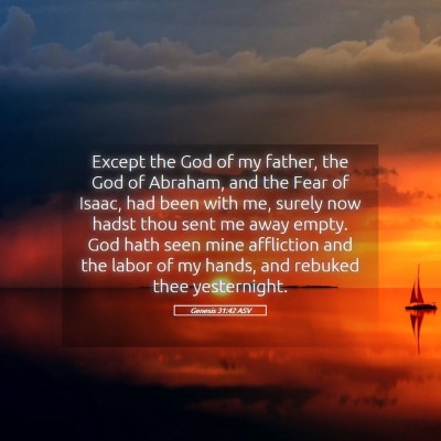 Picture 05 - Genesis 31:42 ASV - Except the God of my father, the God of Abraham, - Bible Verse Picture