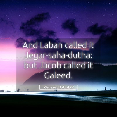 Picture 05 - Genesis 31:47 ASV - And Laban called it Jegar-saha-dutha: but Jacob - Bible Verse Picture