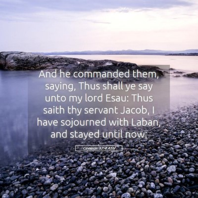 Picture 05 - Genesis 32:4 ASV - And he commanded them, saying, Thus shall ye say - Bible Verse Picture
