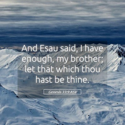 Picture 05 - Genesis 33:9 ASV - And Esau said, I have enough, my brother; let - Bible Verse Picture