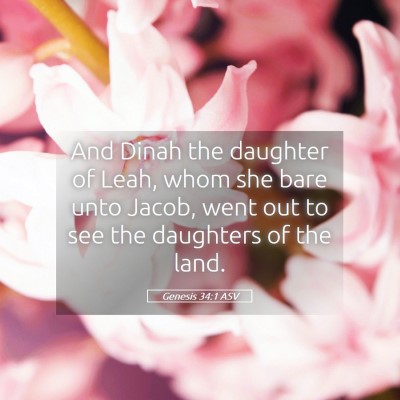 Picture 05 - Genesis 34:1 ASV - And Dinah the daughter of Leah, whom she bare - Bible Verse Picture