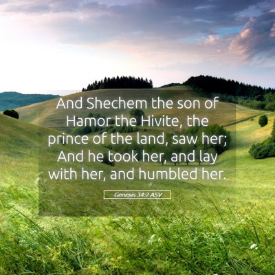 Picture 05 - Genesis 34:2 ASV - And Shechem the son of Hamor the Hivite, the - Bible Verse Picture