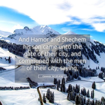 Picture 05 - Genesis 34:20 ASV - And Hamor and Shechem his son came unto the gate - Bible Verse Picture