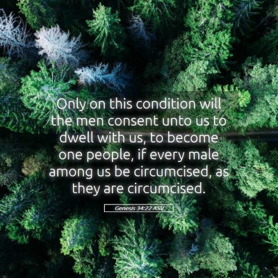 Picture 05 - Genesis 34:22 ASV - Only on this condition will the men consent unto - Bible Verse Picture
