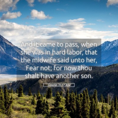 Picture 05 - Genesis 35:17 ASV - And it came to pass, when she was in hard labor, - Bible Verse Picture